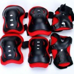 PHACA-Black-and-Red-Kid-Knee-Elbow-Wrist-Protective-Pads-for-Cycling-Roller-Skating-0